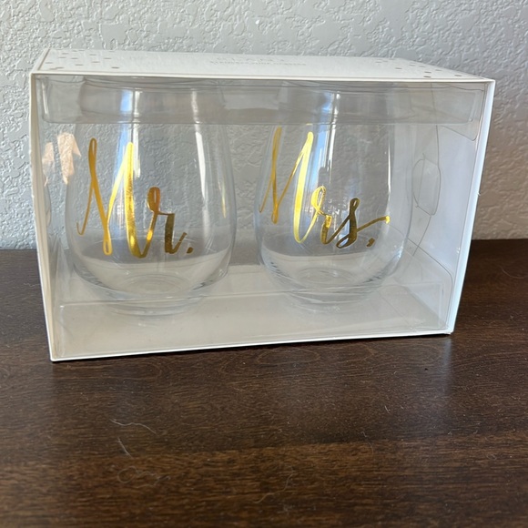 Slant collection Mr. & Mrs. Stemless wine glasses - Picture 1 of 4